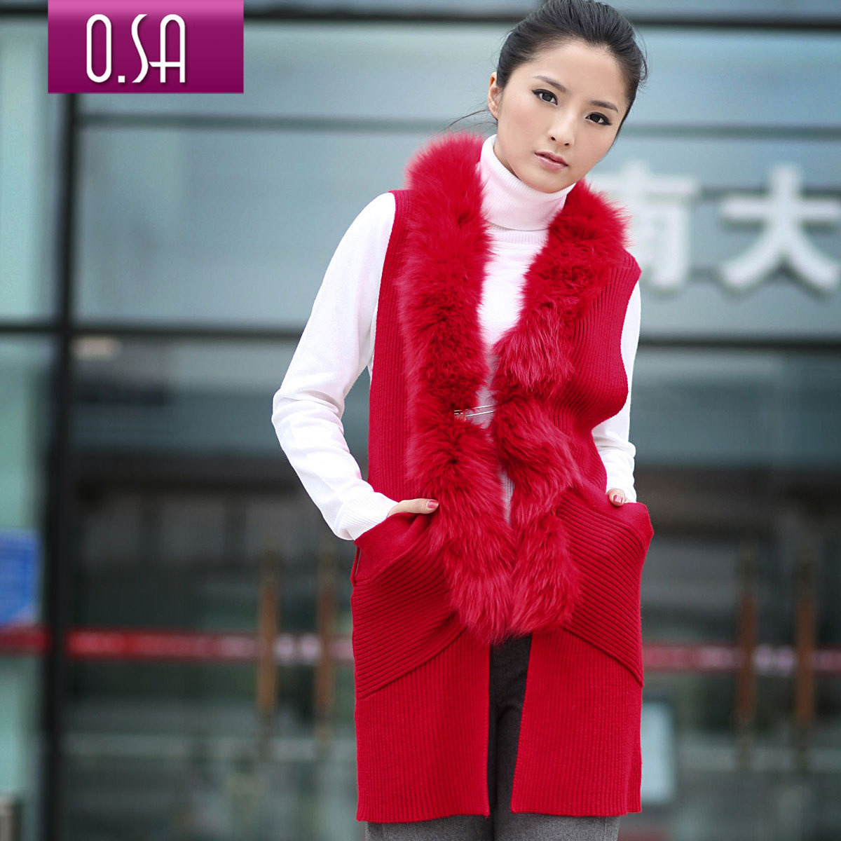 Free shipping Osa spring women's medium-long vintage cardigan slim sweater outerwear e01003