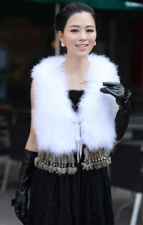 FREE SHIPPING! Ostrich wool vest fur vest women's faux vest