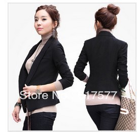 Free Shipping outerwear female women's autumn/winter suit slim denim leather patchwork jacket coat, women jacket black