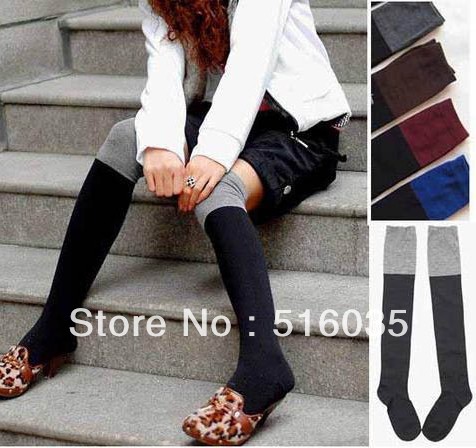 Free Shipping!Over The Knee Socks ,Thigh High Cotton Stockings,sual Scks Fshion Socks Step color socks