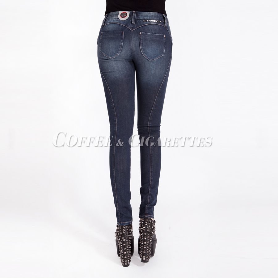 Free shipping Oz denim lerock silver series soft blue wearing white tight jeans