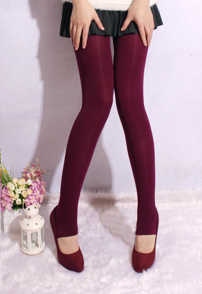 Free shipping pants autumn and winter thickeningHigh stretch velvet vertical stripes to step on the foot, even socks 6016 primer