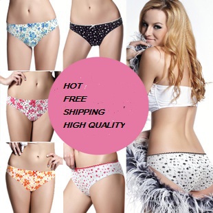 FREE SHIPPING  Pants100% cotton sweet slim hip briefs 6 PIECES/LOT