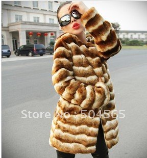 Free Shipping PC-006 Europe Women's Wool Fur Coat Leopard Winter Warm Long Sleeve Jackets Fur Clothing Outerwear