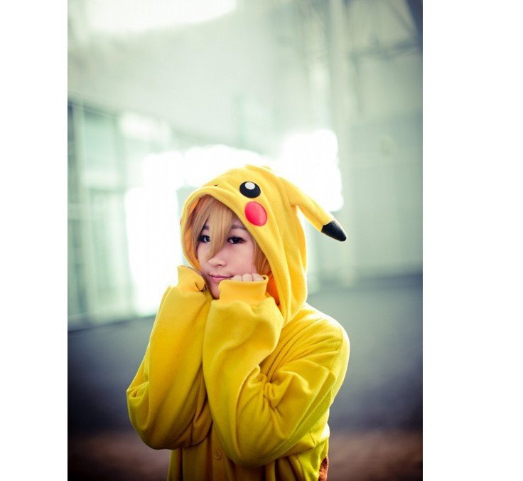 Free shipping  Picachu Cartoon Couples household sleep dress  knitted Pajama Sets