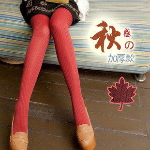 Free shipping Plus fleece, thin wheat stripe legging+thick autumn backing pantyhose