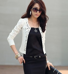 Free Shipping! Plus Size 5XL Slim Women Blazer River Three Quarter-sleeve Short Jacket Cardigan B06633#