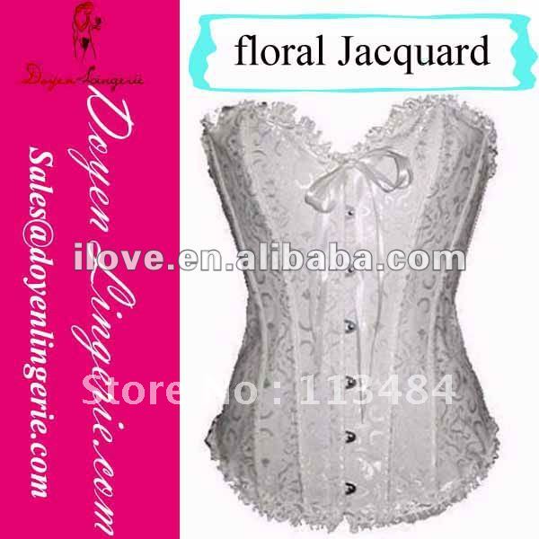 Free Shipping !Plus Size Bustier Dress Floral Jacquard Bustier Front Hooking Lace Up Corset DH819