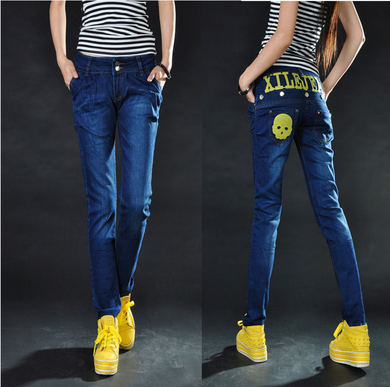 Free shipping Plus size jeans Women loose denim harem pants female harem pants 2013