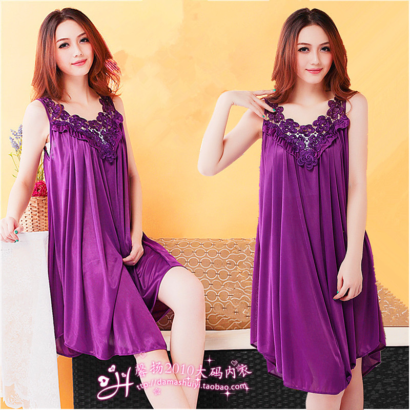 free shipping Plus size nightgown spring sleepwear women's vest design lounge women's viscose sexy plus size plus size