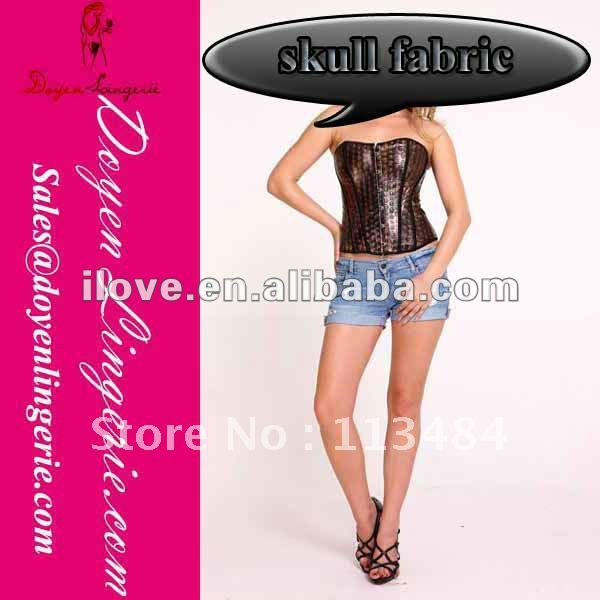 Free Shipping!Plus Size Strapless Overbust Sexy Corset Gothic Leather Women Corset Wholesale And Retail with T-thong DH7107