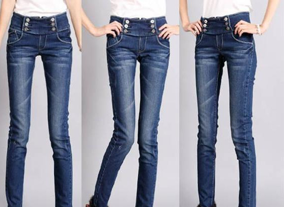 free shipping  plus velvet thickening high waist pants jeans pencil pants skinny pants boot cut jeans trousers