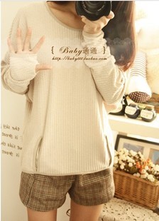 Free Shipping  pocket loose batwing sleeve mitten sweater