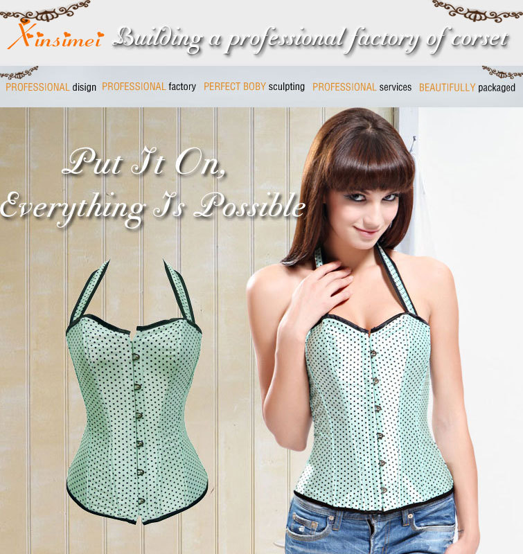 Free Shipping Polka Dot  Wholesale Sexy Casual Corset