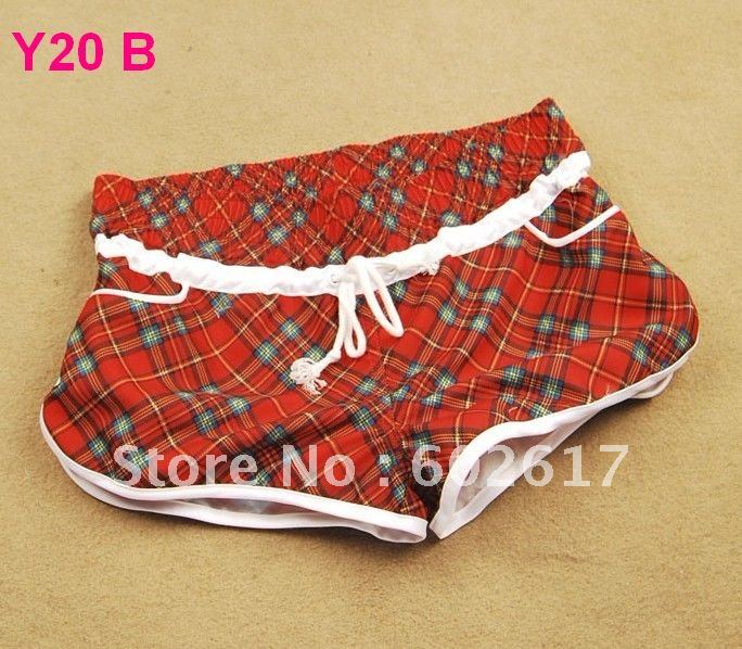 Free Shipping! Pomotion hot-selling beach shorts, Women hot shorts, fashion Red Chequer shorts...