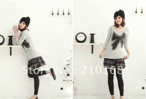 Free   Shipping  Popular Casual Lace Lap Plaid Pantskirt   TQ12091414