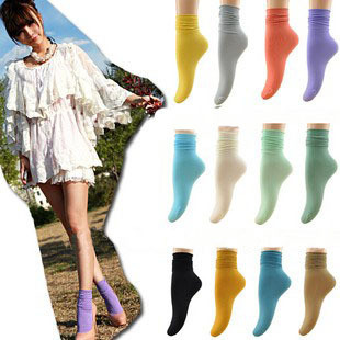 FREE SHIPPING Popular mm mix match multicolour candy pile of pile of socks vintage short socks full knee-high socks