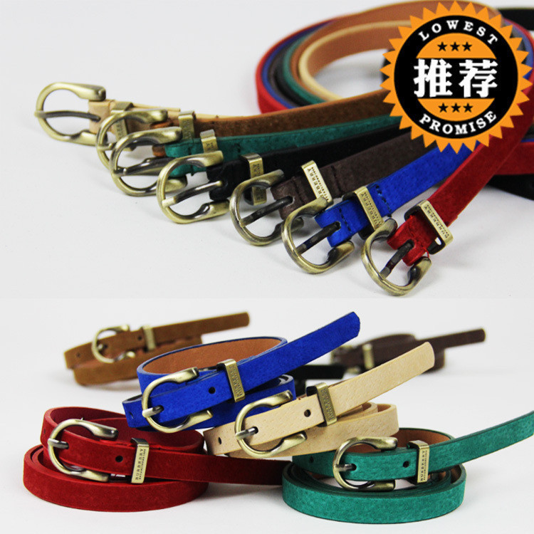 Free shipping  popular strap genuine leather belt pigskin thin belt decoration belt cronyism