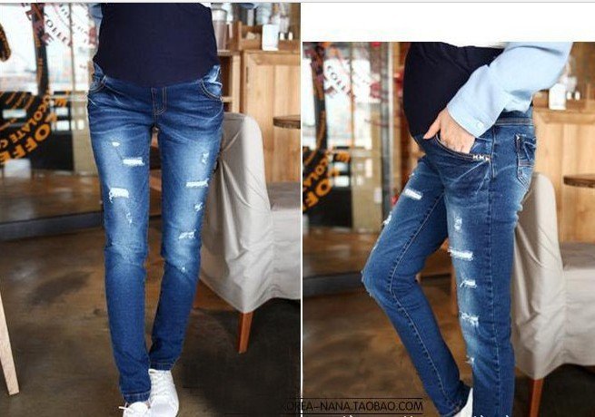 Free shipping, Pregnant women jeans,  Maternity denim jeans, Pregnant women trousers,Abdomen supporting pants, M L XL XXL