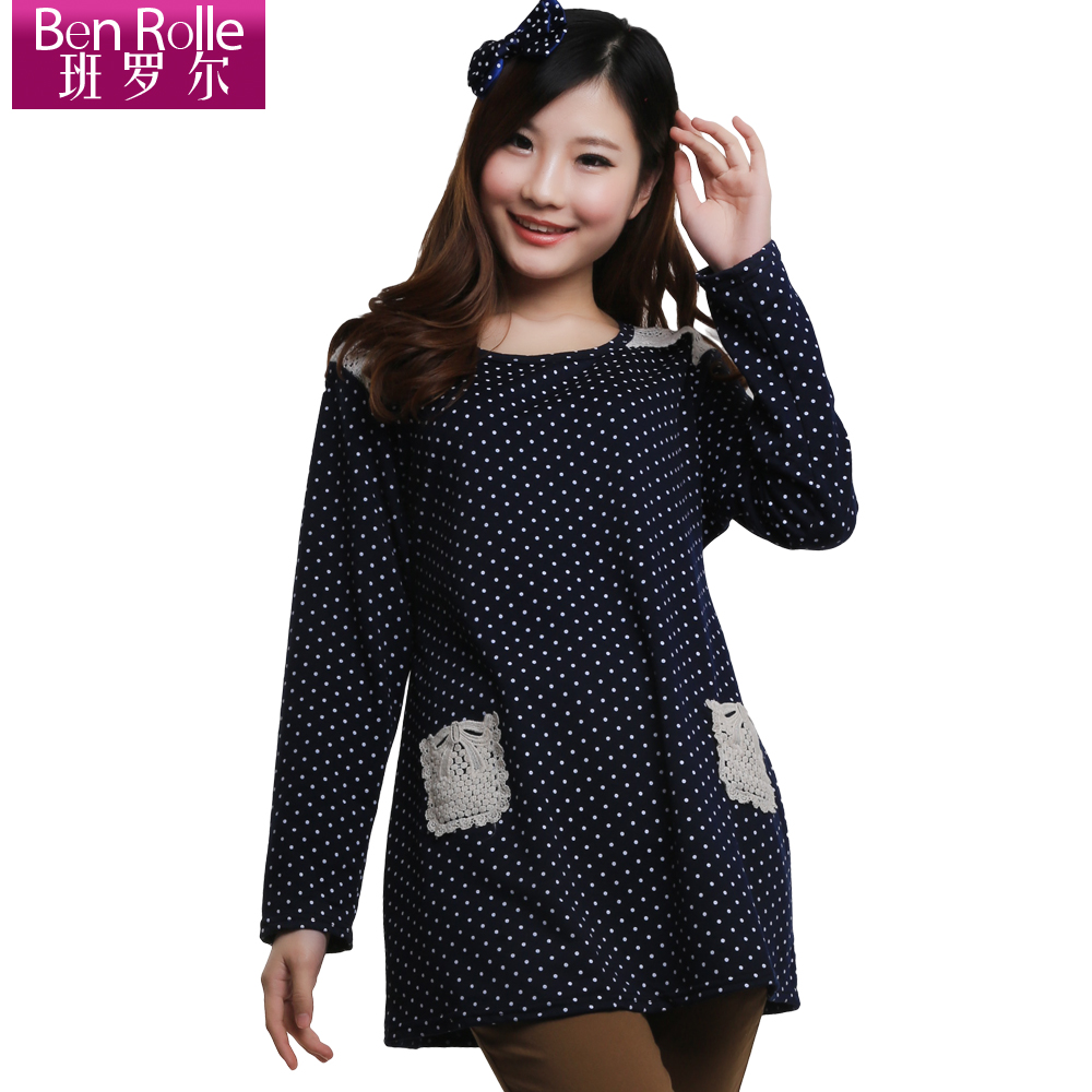 Free shipping Princess maternity top polka dot maternity T-shirt long-sleeve spring maternity clothing