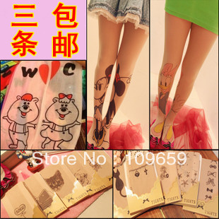 Free shipping print ultra-thin pantyhose socks stockings,patchwork tights for women,20D,5pairs/lot,wholesale,CY-T03