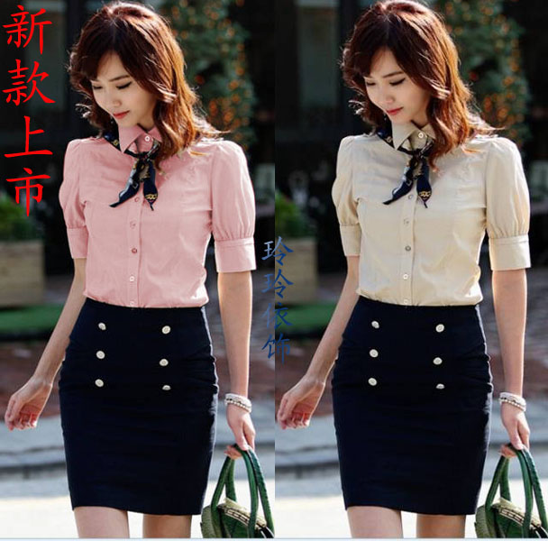 Free shipping Professional set women's fashion 2013 summer skirt short-sleeve shirt