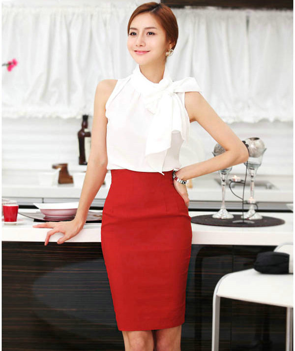 Free shipping Professional set women's summer white collar set elegant work wear OL outfit dress skirt female