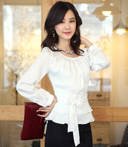 Free Shipping Promotion Solid Color Gentlewomen Silks And Satins Shirt 2 236,Blouses For Women 2012,Chiffon Blouse