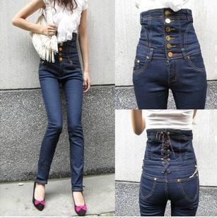 Free shipping,promotion,women fashion pencil cut jeans jumpsuit