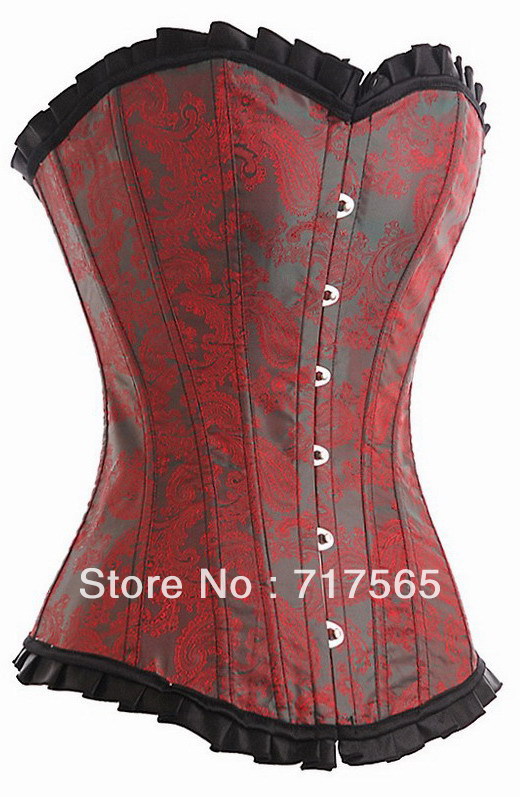 Free Shipping Push Up Corset Sexy Lingerie with G-string Women Bustier Underwear Slimming Shaper Red Color