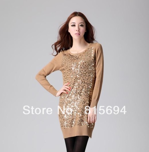 Free shipping qiu dong han new dress wool sequins cultivate one's morality render unlined upper garment