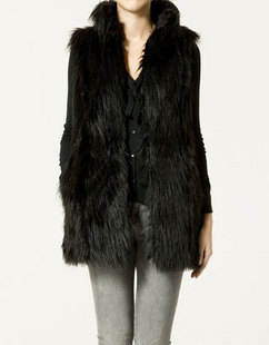 Free shipping! Quality lovers vest top imitation mink medium-long faux top wool long vest