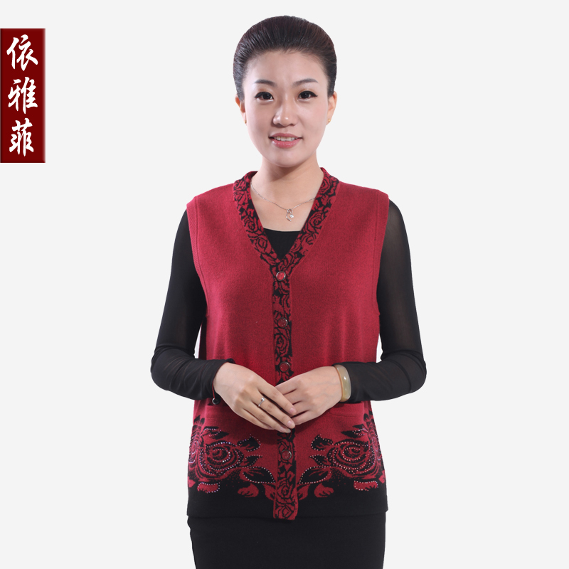 free shipping Quinquagenarian vest sweater autumn plus size sweater vest sweater women