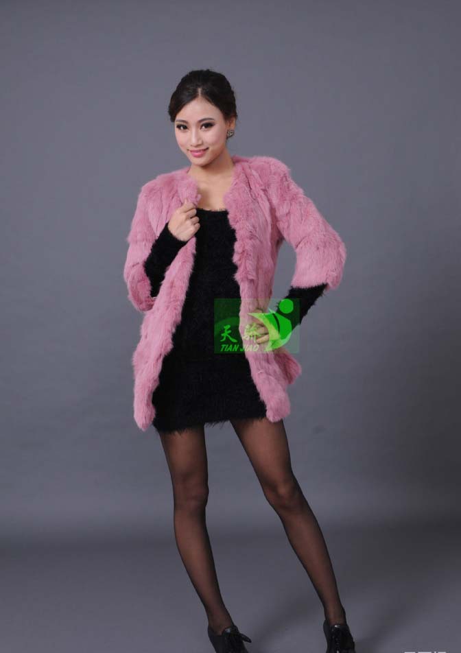 Free shipping,Rabbit hair stitching fur of women in the long coat