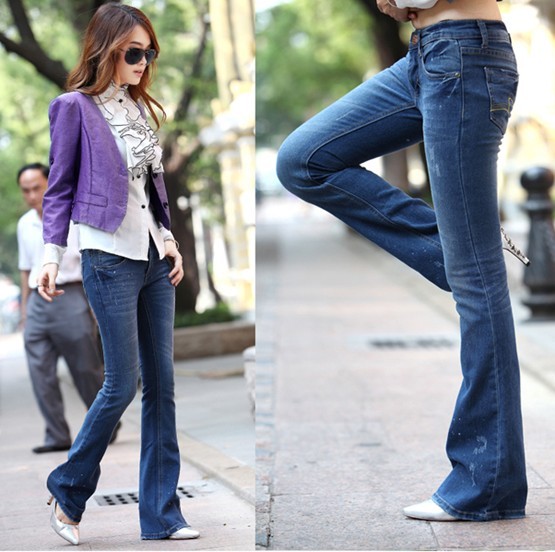 Free Shipping Real pictures with model 2013 autumn fashion 383 slim legs ultra elastic denim boot cut high quality