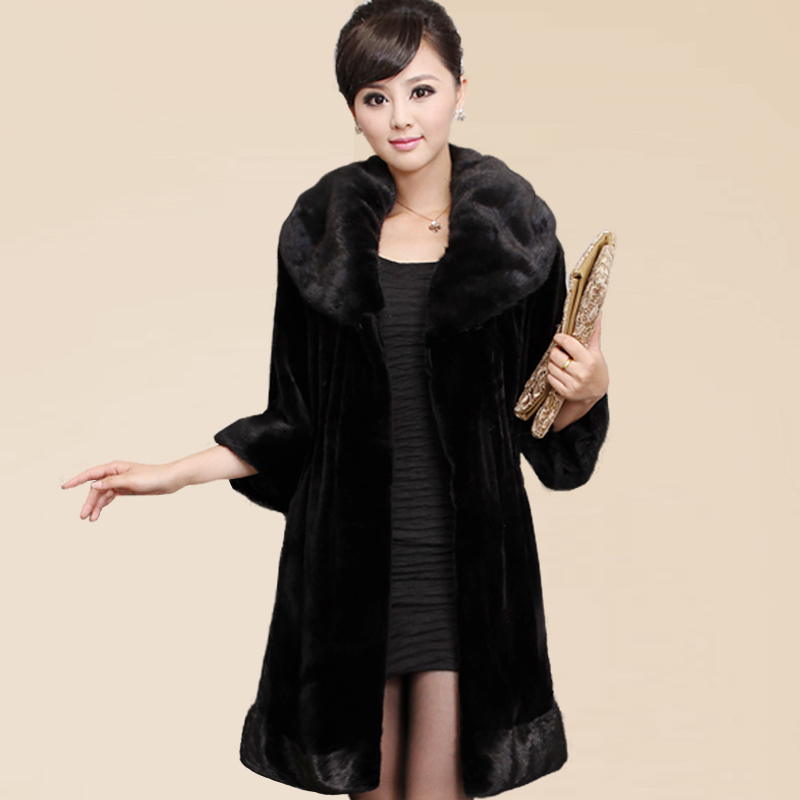 free shipping Red 2012 fur coat mink fur overcoat female long design outerwear ch1196 douhua