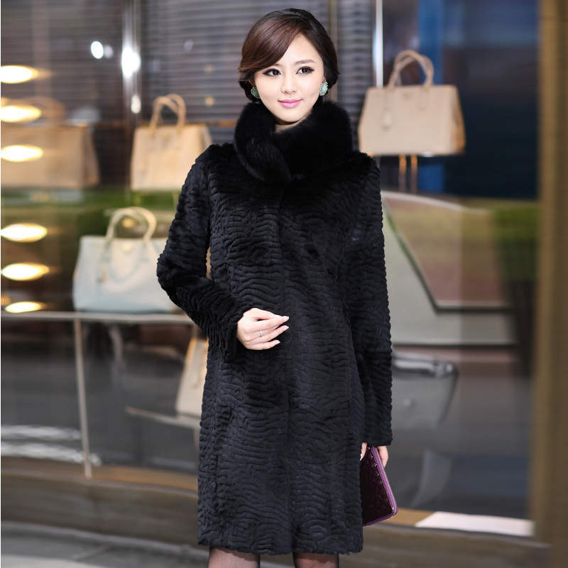 free shipping Red fur coat 2012 Women rabbit fur fox outerwear 1224 douhua