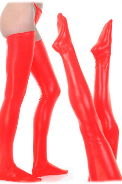 Free Shipping Red Leather Fashion Stockings LB13077R