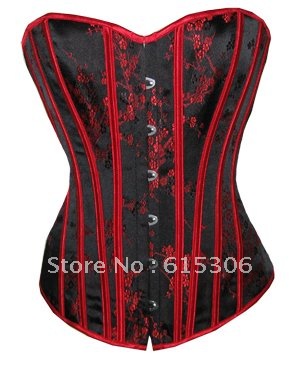 Free shipping!!Red string floral corset waist cincher top bustier