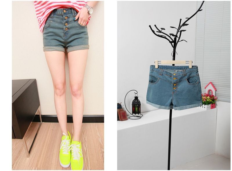 free shipping Retail 2013 2013 small fresh denim high waist shorts 350