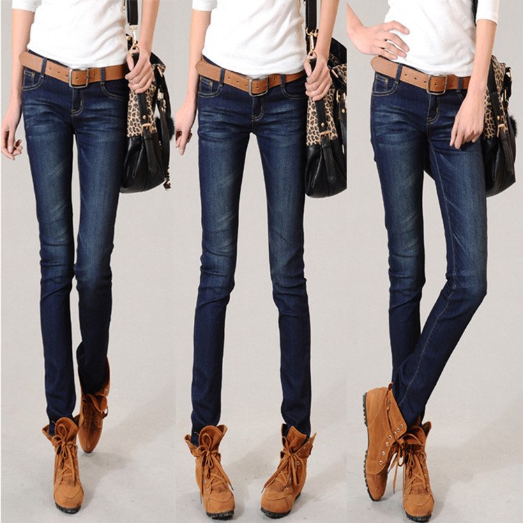 FREE SHIPPING! Retail and Wholesale! 2013 autumn and winter Fashion tight wearing pencil jeans female trousers 6630