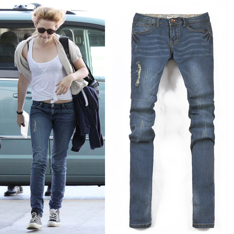 FREE SHIPPING! Retail and Wholesale! hole fashion star style skinny jeans (2148) 26-30