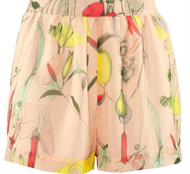 free shipping Retail summer new sexy sweety slim popular print flowers loose chiffon women's Casual hot Shorts