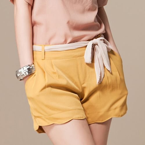 free shipping Retail summer new sweety slim popular solid color Chemical fiber 3color women's Casual hot Shorts R0809