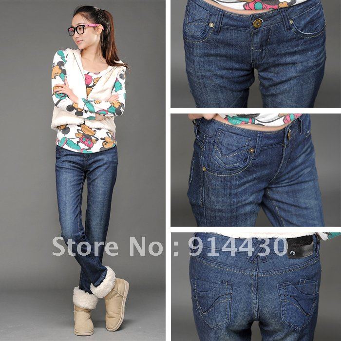 Free Shipping, Retail & Wholesale Women Cotton Denim Jeans, Leisure and Casual Trousers