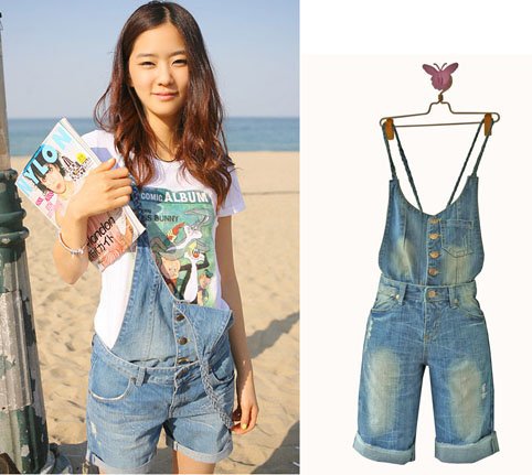 Free Shipping Retro Distresse Handweaving Braces Jumpsuit, KD Jeans, Rompers Overalls , Jeans clamdiggers cheap jeans AD9128JK