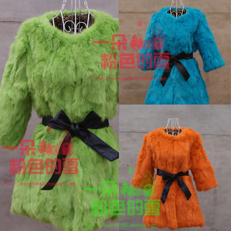 FREE SHIPPING! Rex rabbit hair outerwear fox fur vest beach wool women's rabbit fur medium-long fur