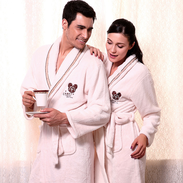 free shipping Robe bathrobes lovers coral fleece thickening male women's sleepwear bathrobe