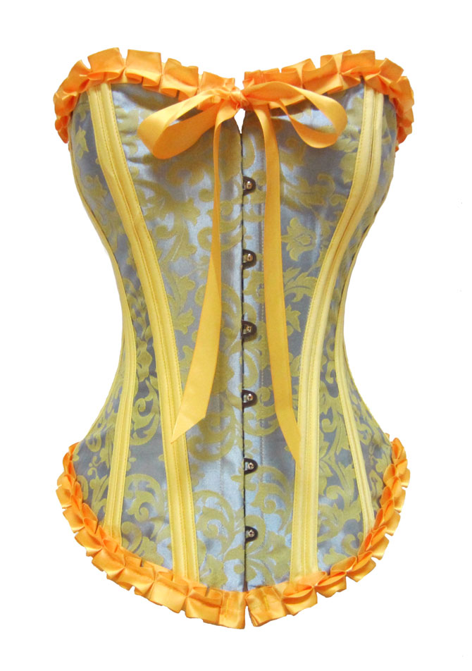 Free Shipping Royal classic decorative pattern vest yellow bow lacing shaper 16a