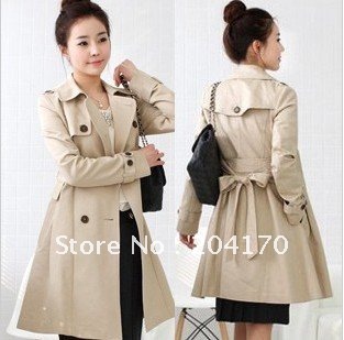 Free Shipping  S-5XL Large Size Women's Long coat Spring and Autumn Coat Ladies' outdoor windproof coat Women clothes